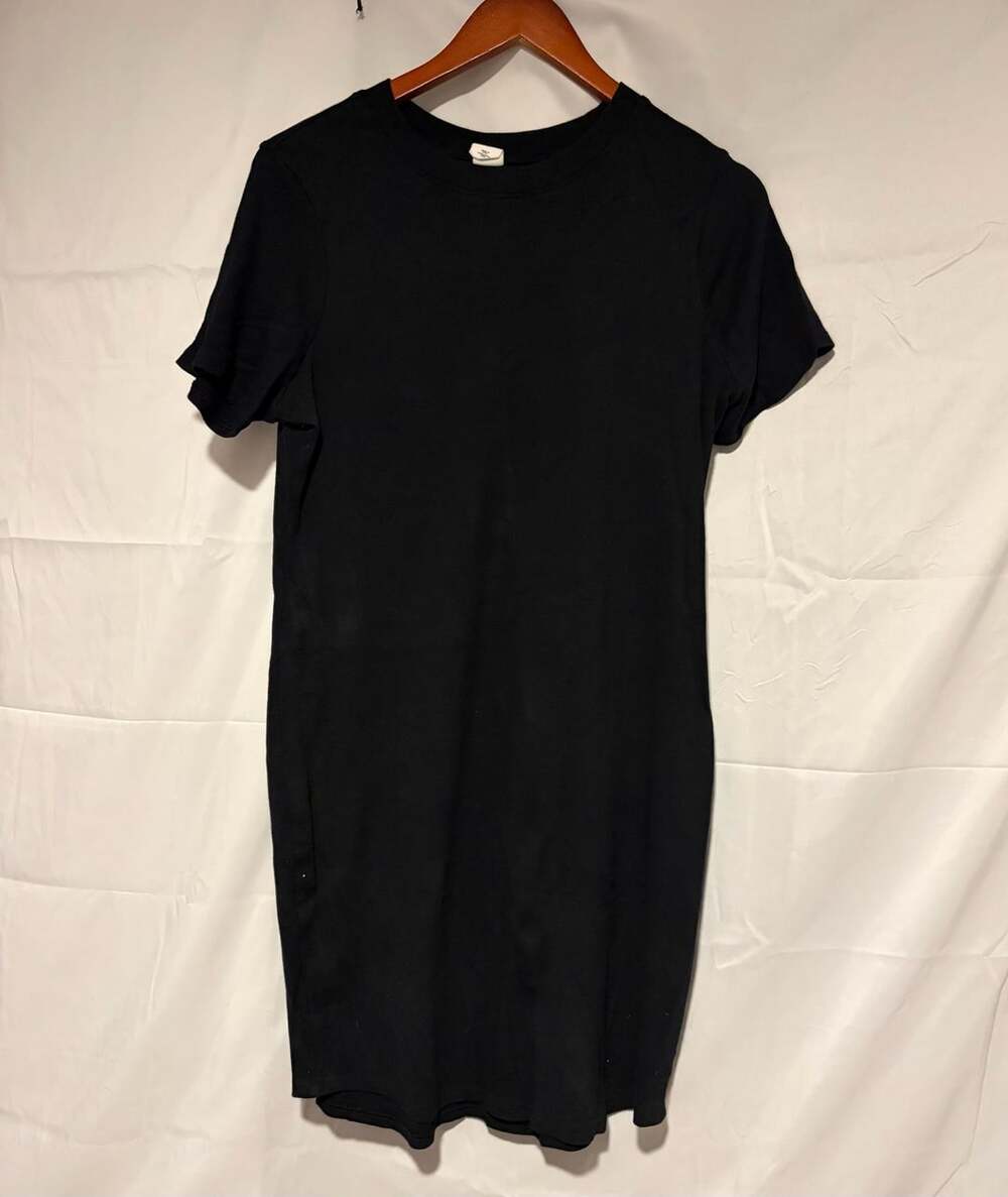 Melrose and Market Black Short Sleeve T-Shirt Dress XL